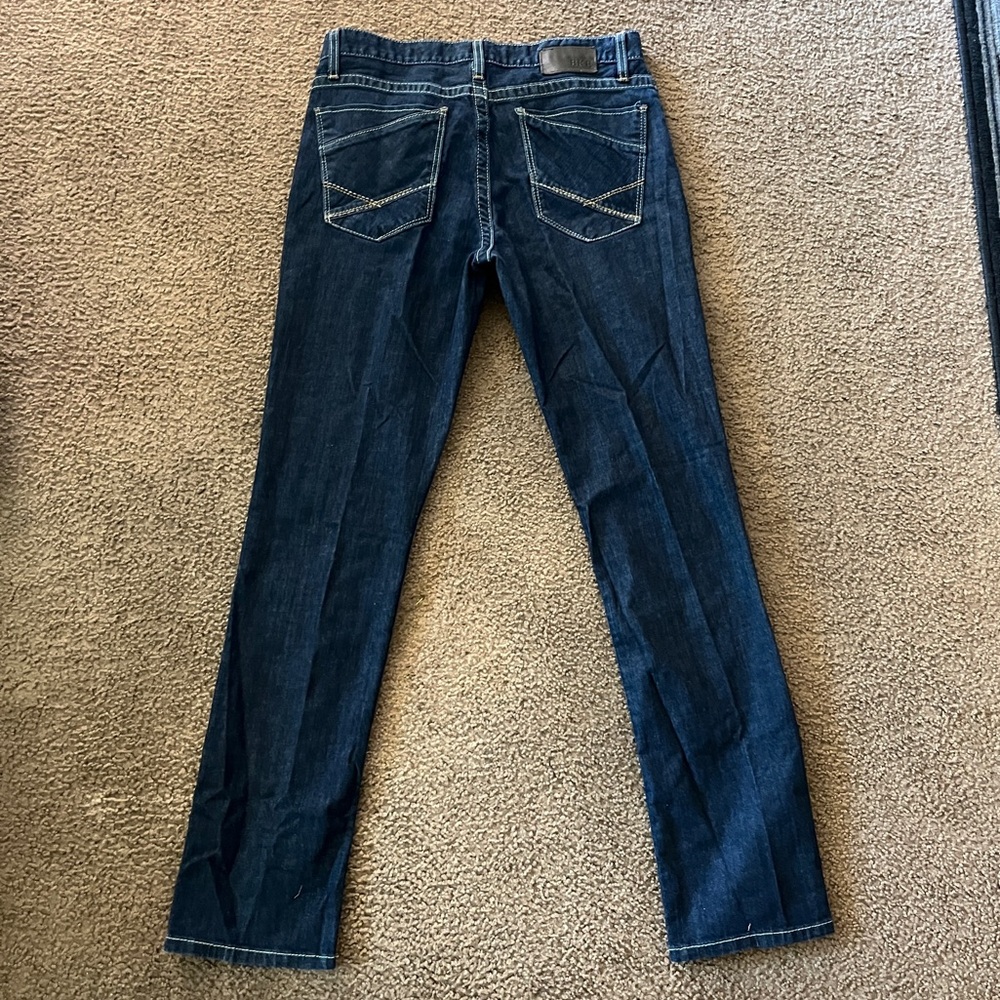 BKE Jeans Mens 34L Blue Denim Asher Dark Wash Straight Leg